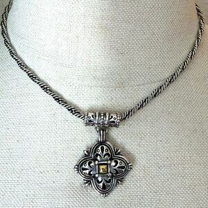 Brighton Constance Silver Tone Filigree Pendant Necklace